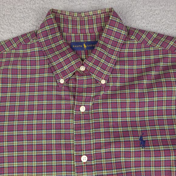 Ralph Lauren Shirt Mens Large Red Multicolor Plaid Button Down Long Sleeve - Picture 2 of 16